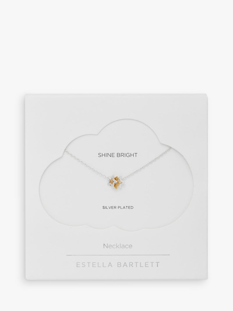 Estella Bartlett triple star charm necklace gold silver, imported from the UK