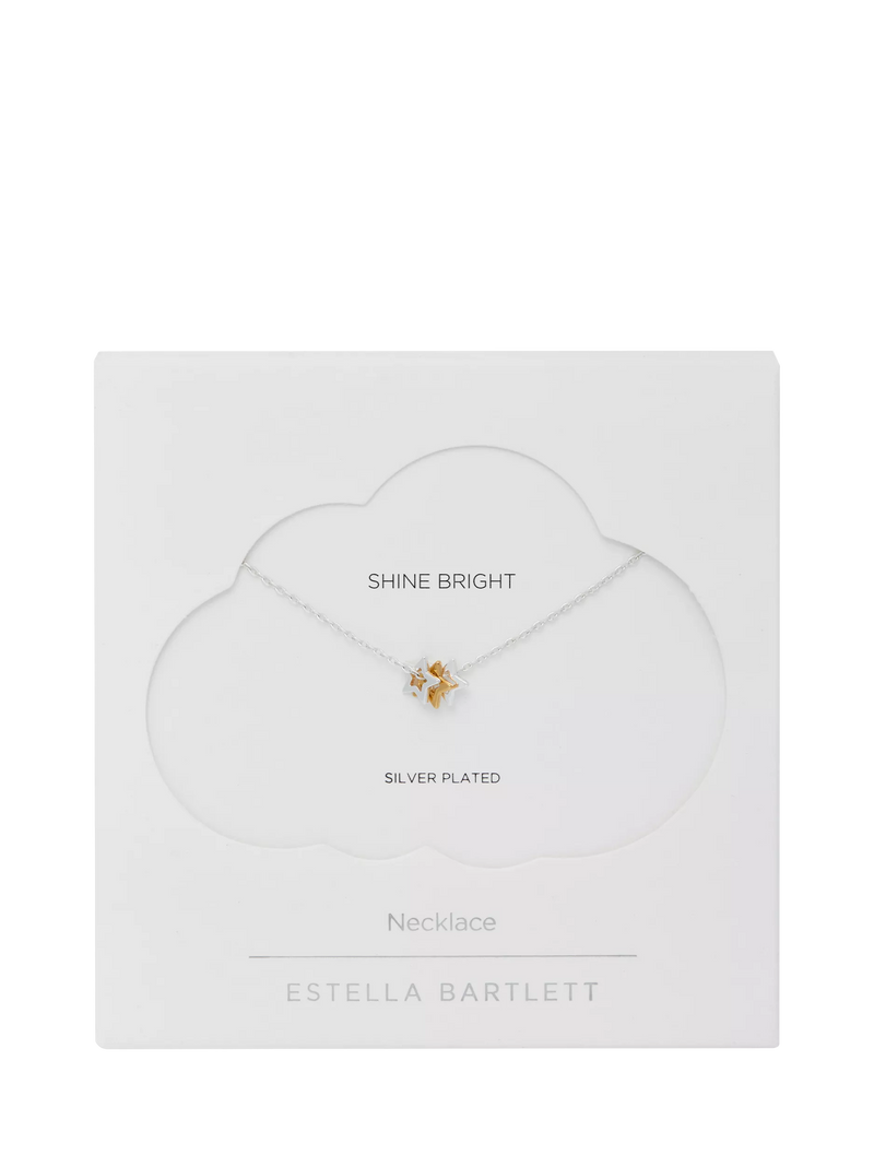 Estella Bartlett triple star charm necklace gold silver, imported from the UK