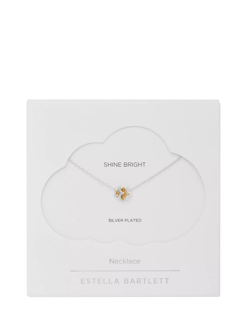 Estella Bartlett triple star charm necklace gold silver, imported from the UK