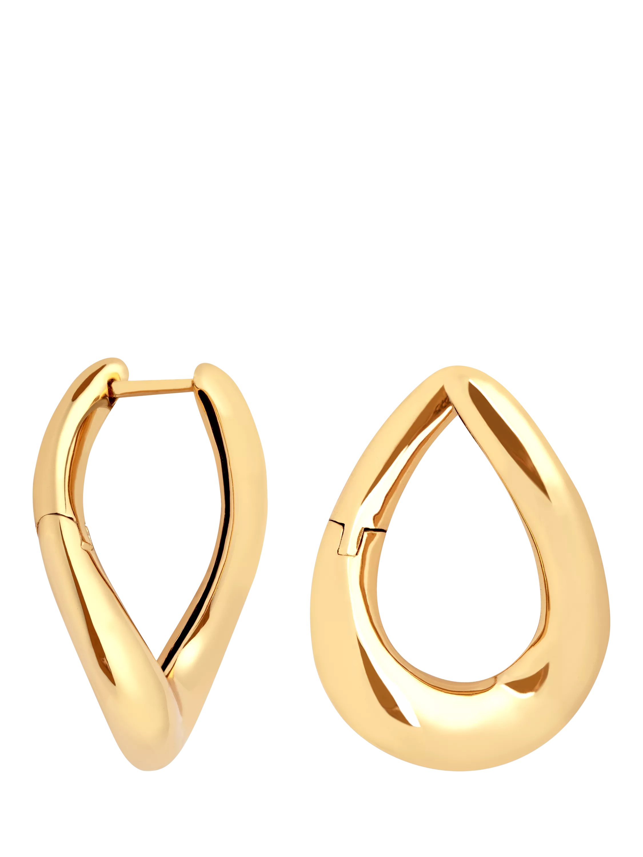 Astrid & Miyu Molten large hoop earrings in gold, UK version