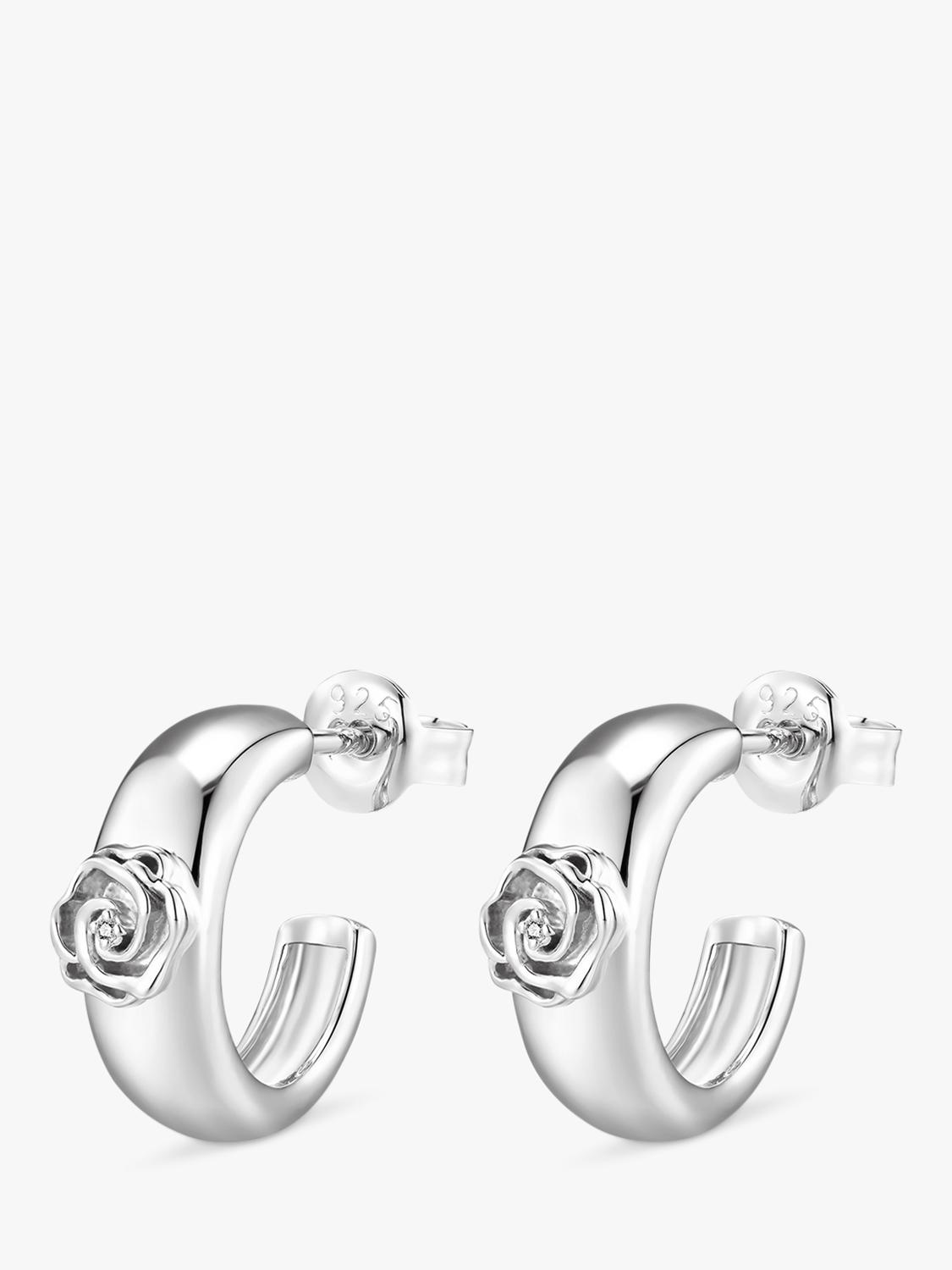 DPT Antwerp rose diamond hoop earrings, imported from the UK