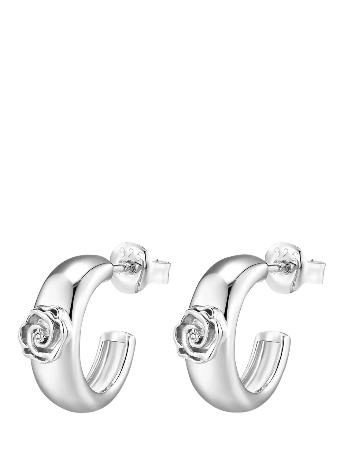 DPT Antwerp Rose and Diamond Hoop Earrings