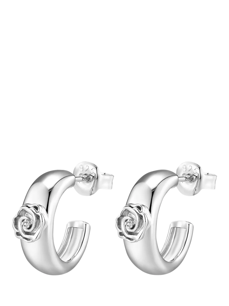 DPT Antwerp Rose and Diamond Hoop Earrings