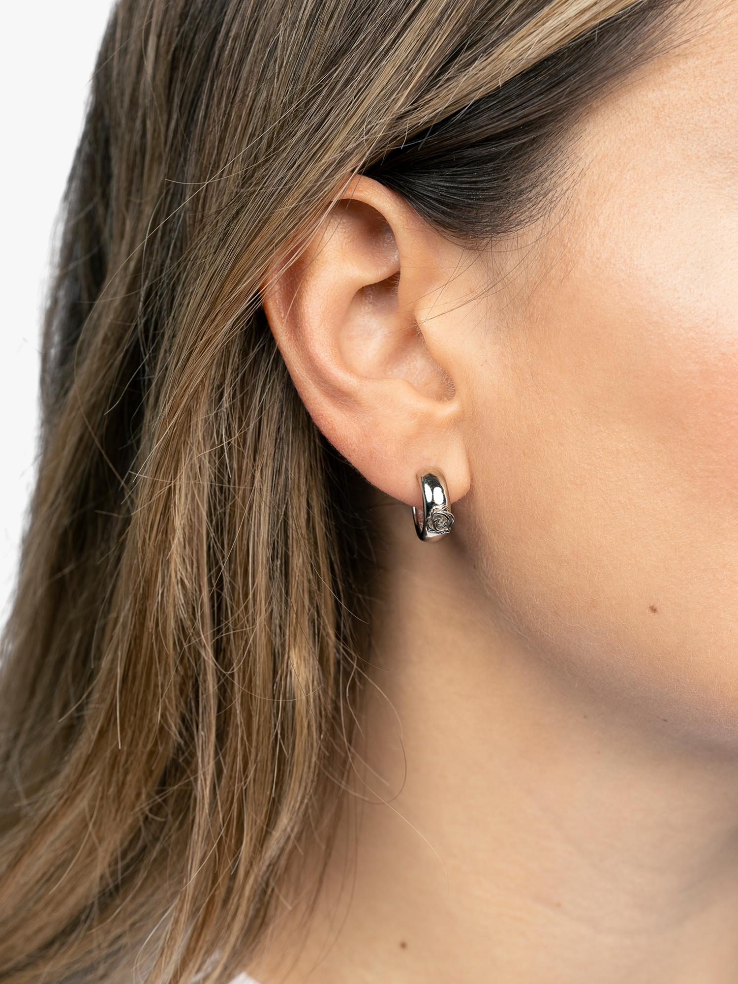 DPT Antwerp rose diamond hoop earrings, imported from the UK