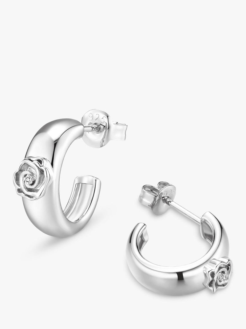 DPT Antwerp rose diamond hoop earrings, imported from the UK