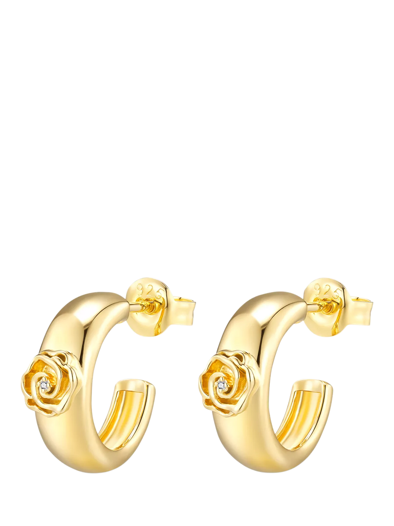 DPT Antwerp rose diamond hoop earrings, imported from the UK