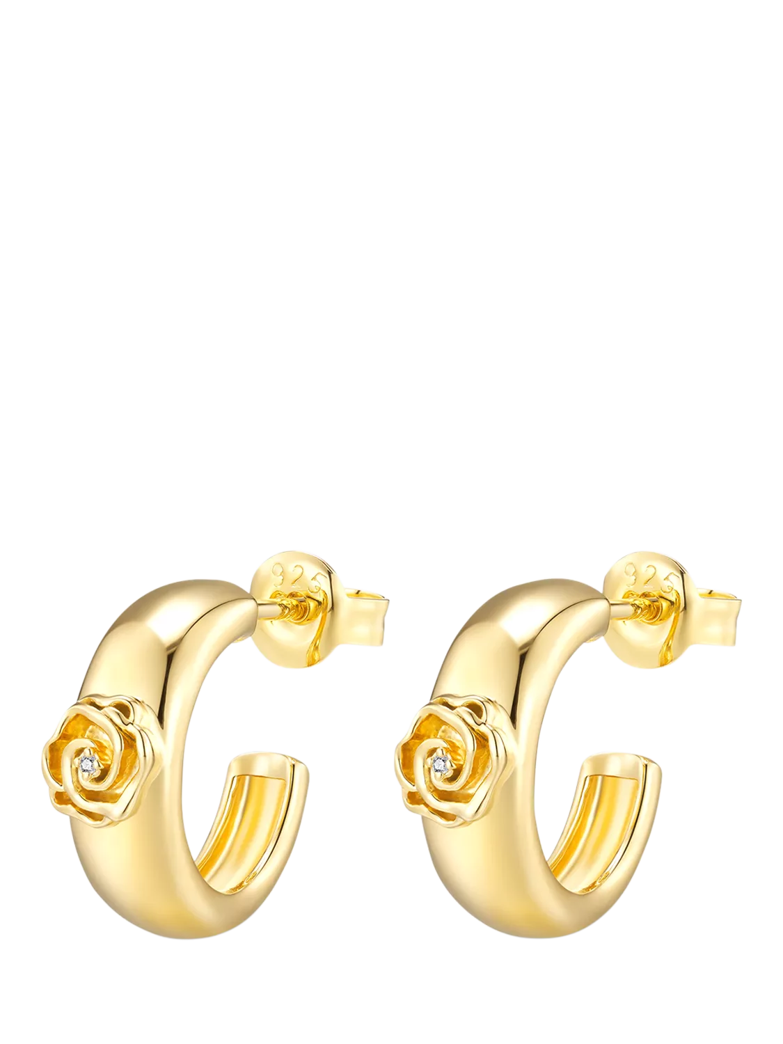 DPT Antwerp rose diamond hoop earrings, imported from the UK