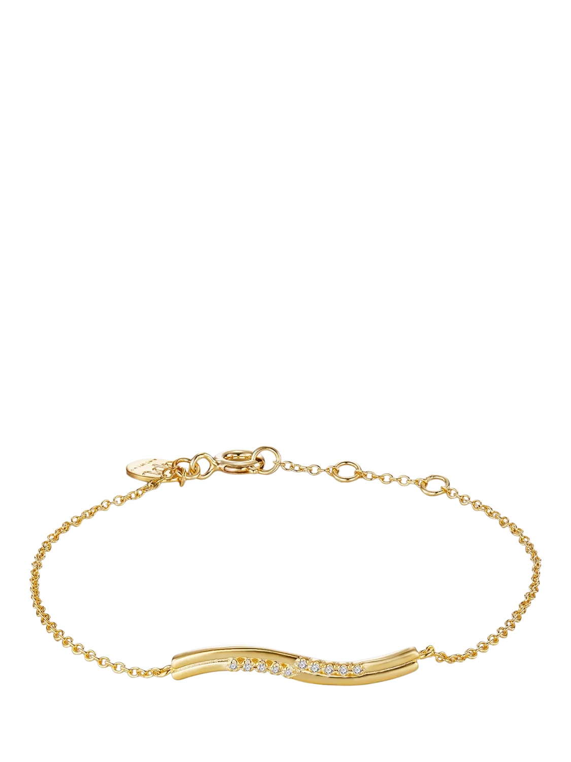 DPT Antwerp diamond wave bracelet gold 0.03ct, imported from the UK