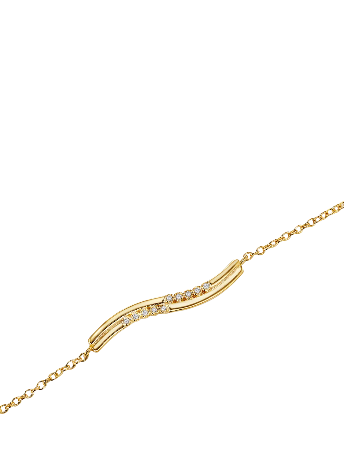 DPT Antwerp diamond wave bracelet gold 0.03ct, imported from the UK