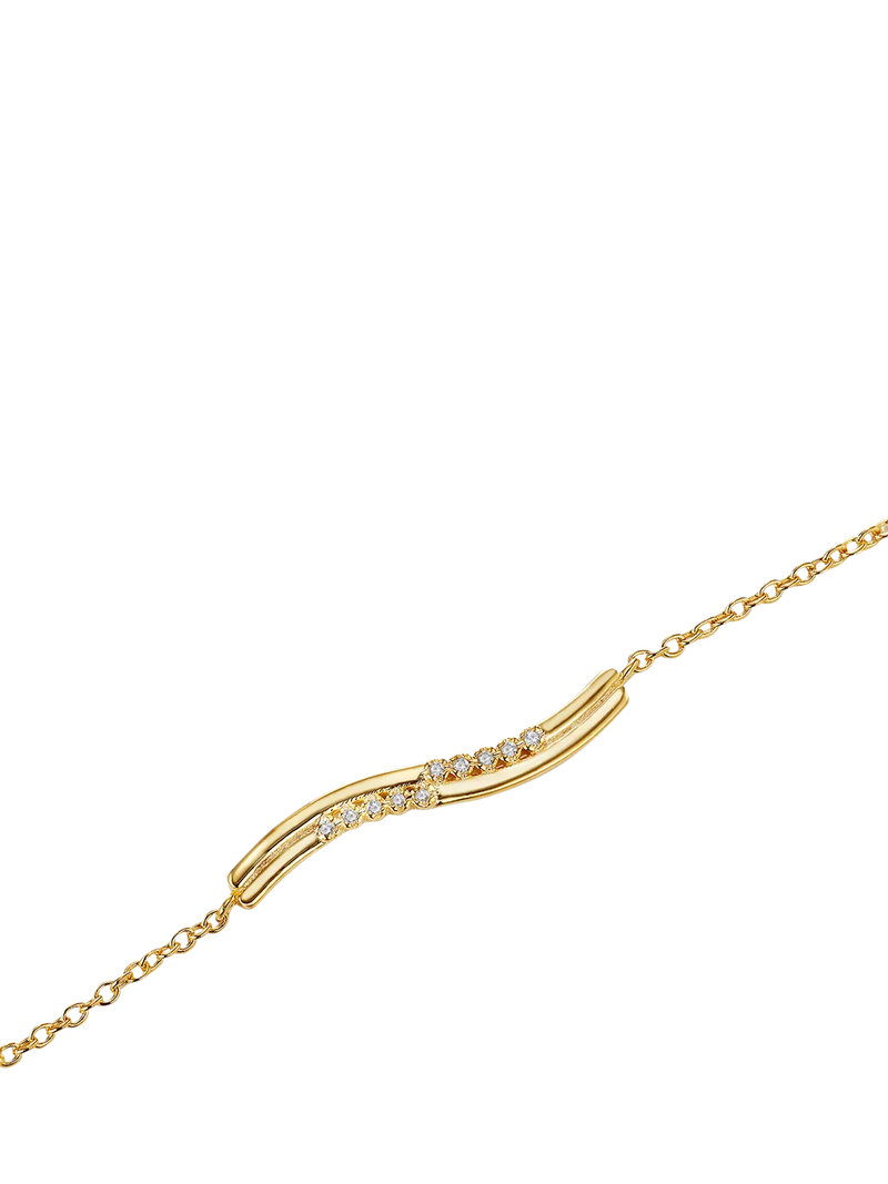DPT Antwerp diamond wave bracelet gold 0.03ct, imported from the UK