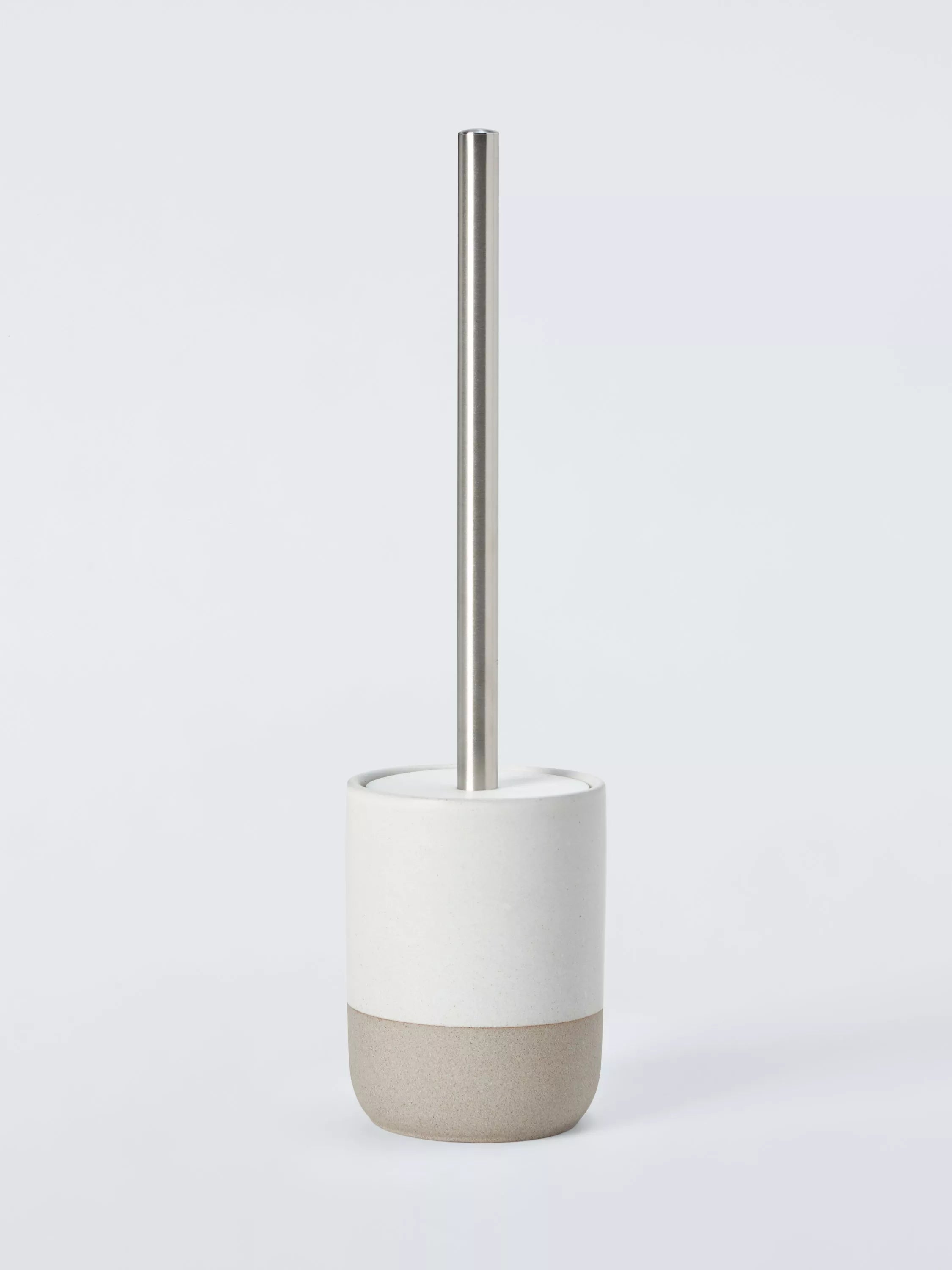 John Lewis matte ceramic toilet brush holder Natural, imported from the UK
