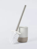 John Lewis matte ceramic toilet brush holder Natural, imported from the UK
