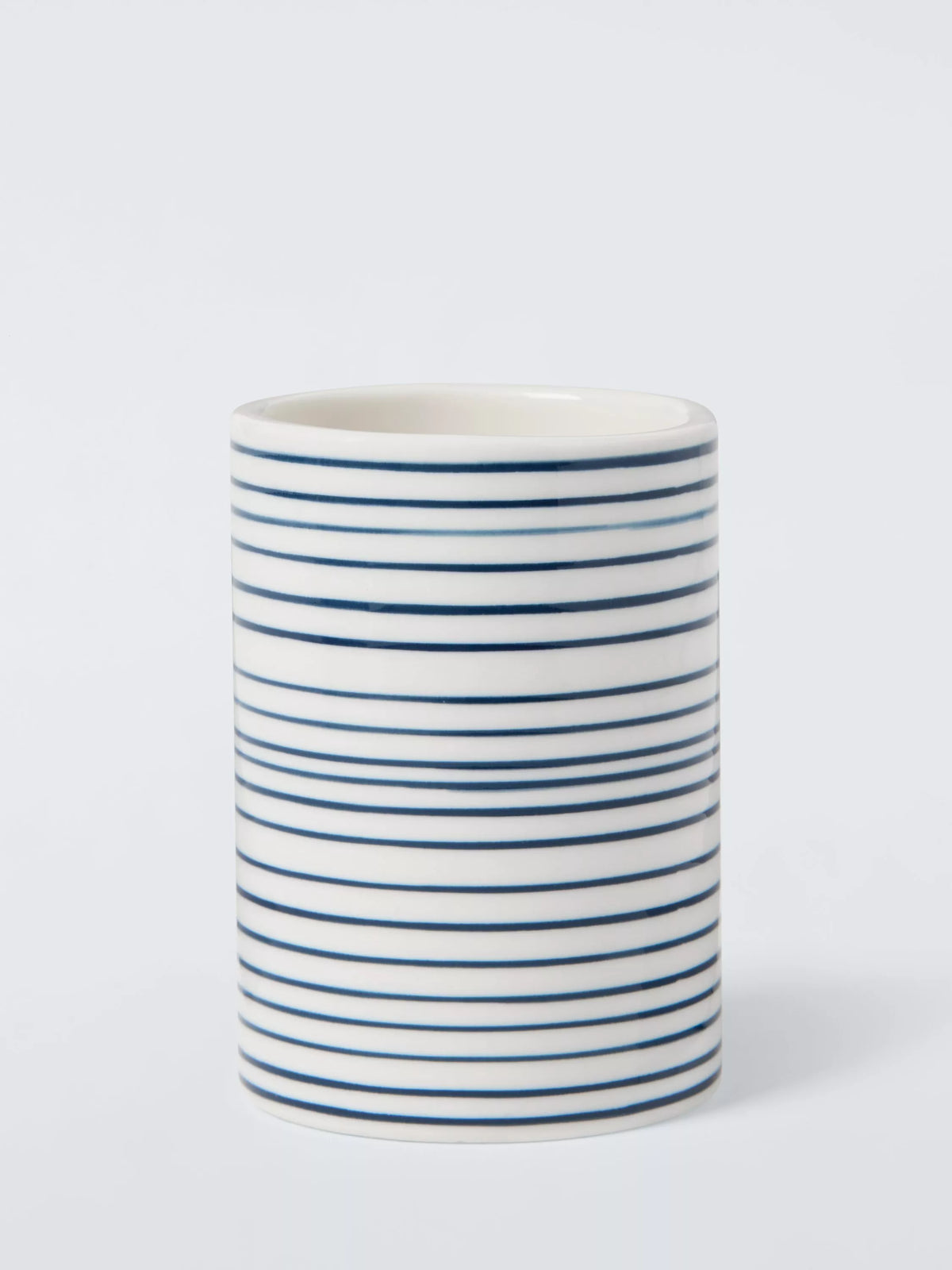John Lewis fine stripe bathroom tumbler navy 225ml ceramic - imported from the UK