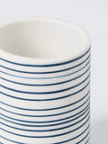John Lewis fine stripe bathroom tumbler navy 225ml ceramic - imported from the UK