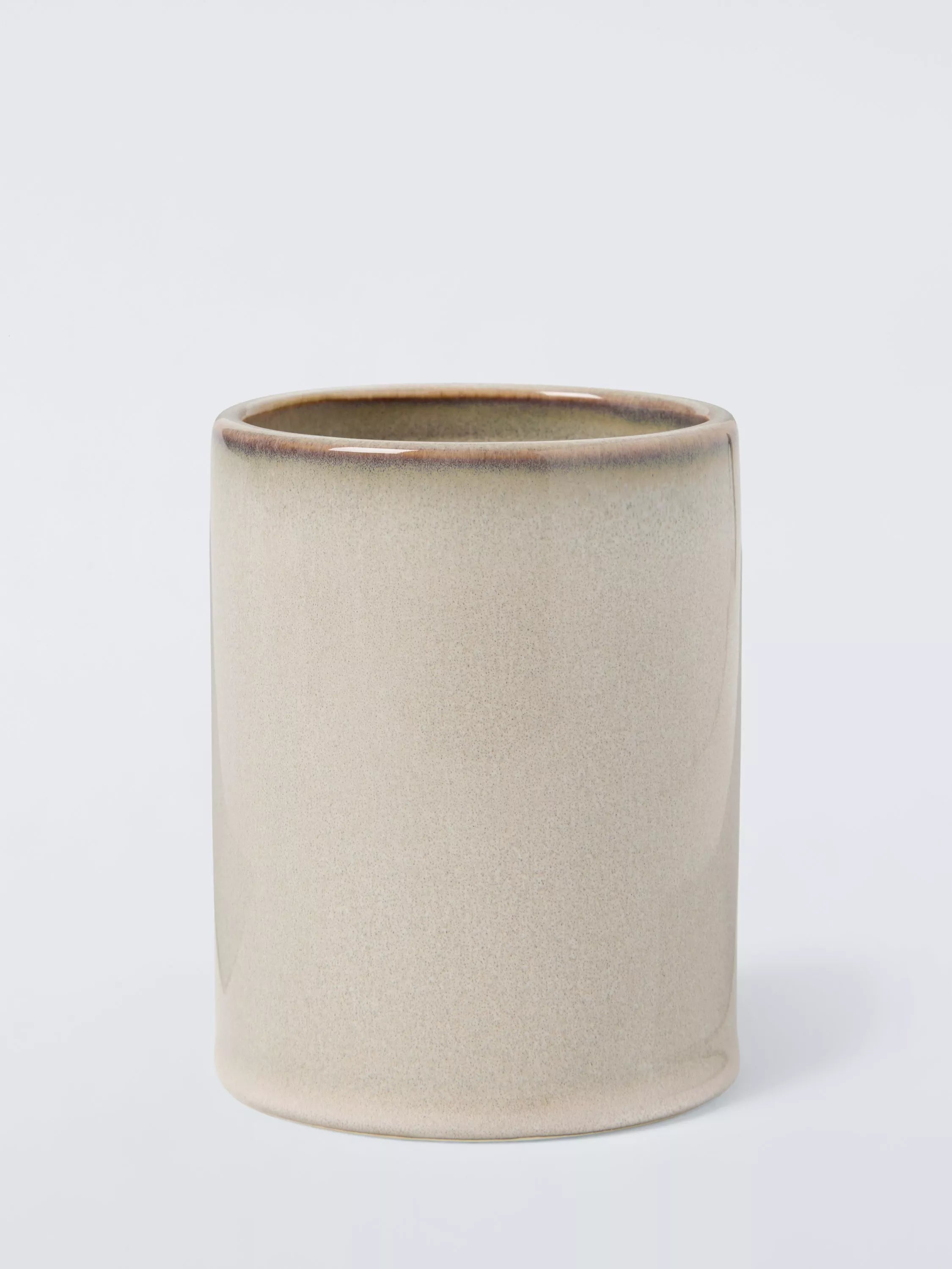 John Lewis grey glazed ceramic bathroom tumbler - British product