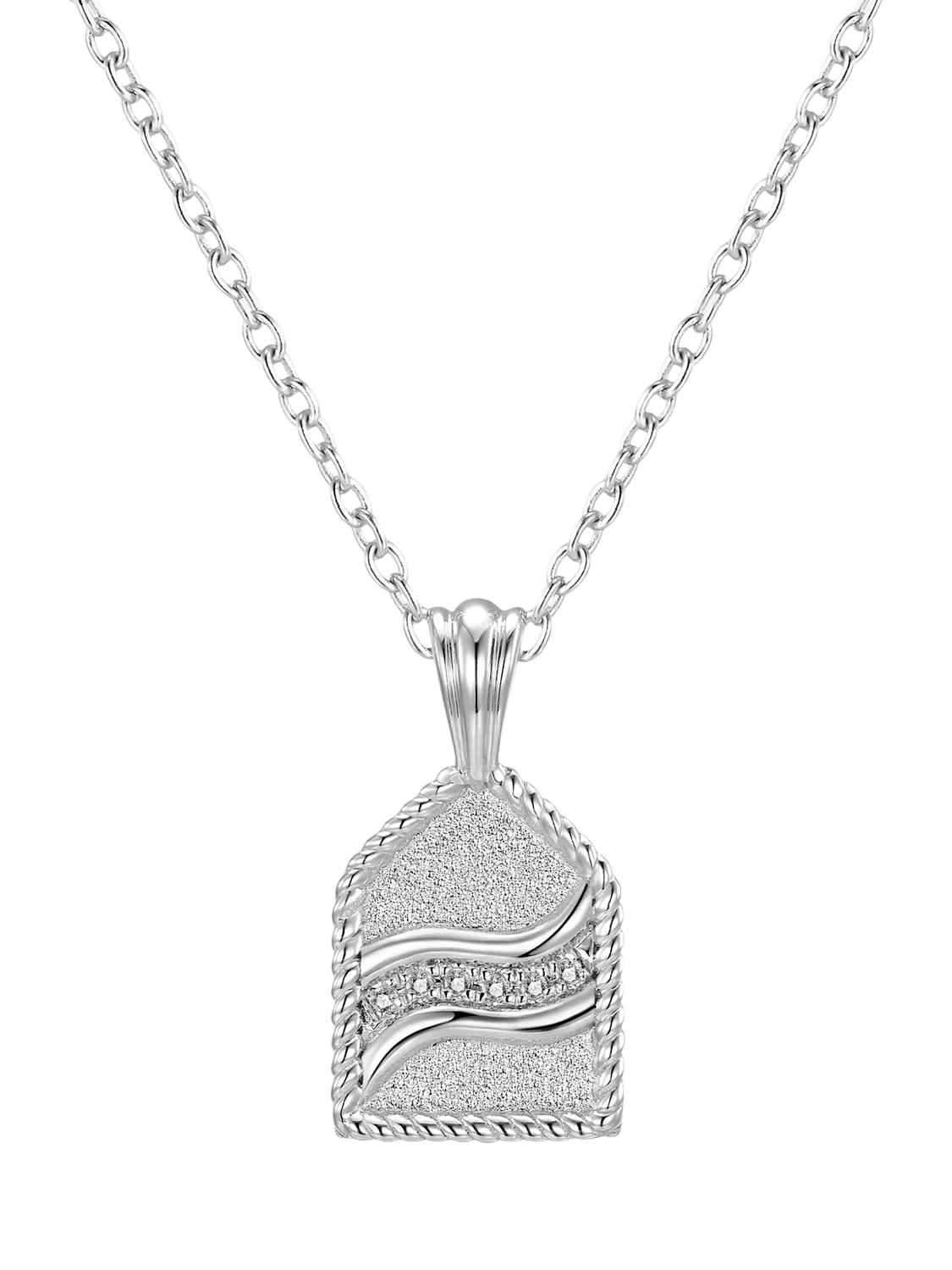 DPT Diamond Pentagon Pendant Necklace