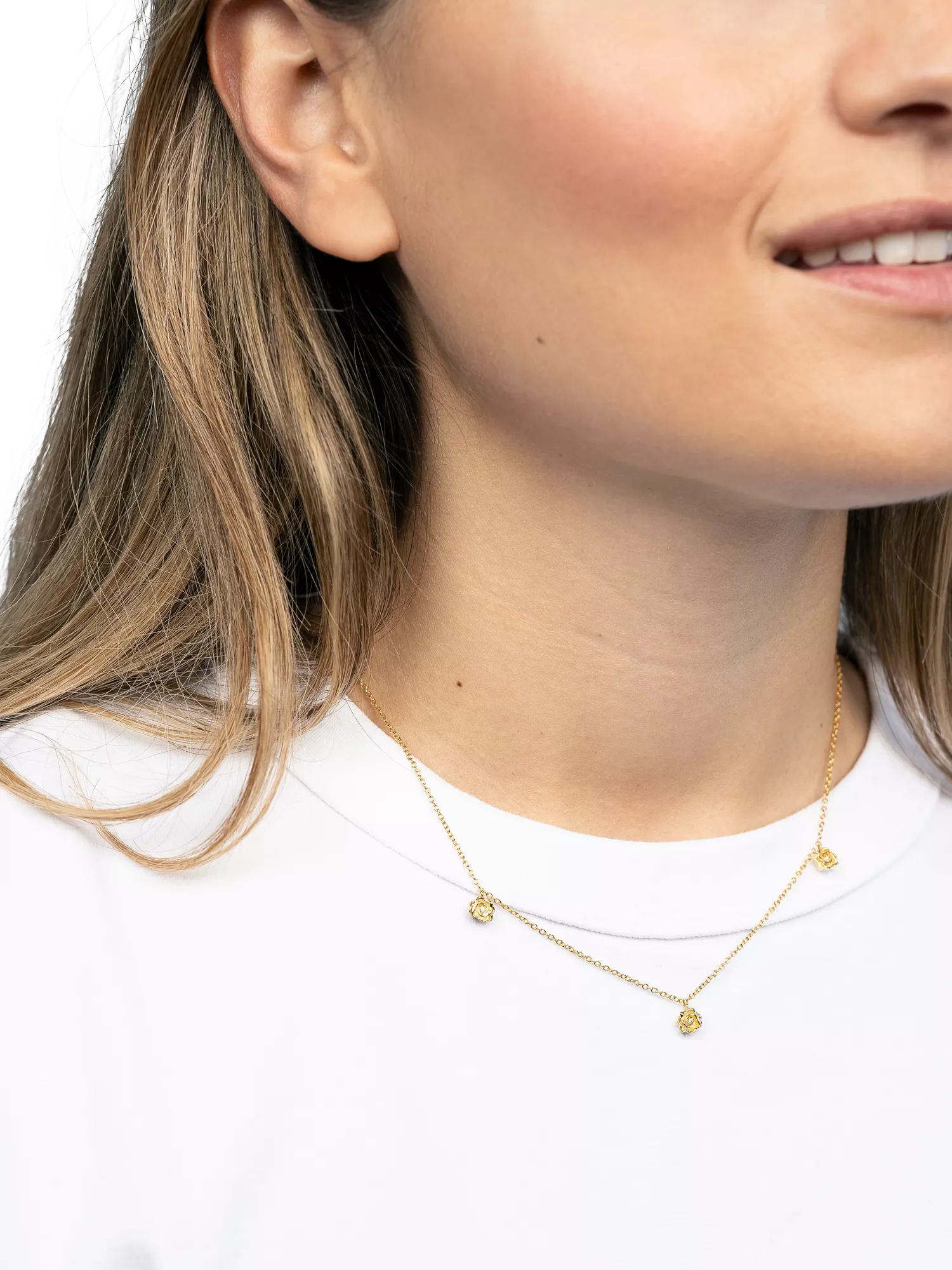DPT Antwerp necklace rose and diamond pendant gold - British product