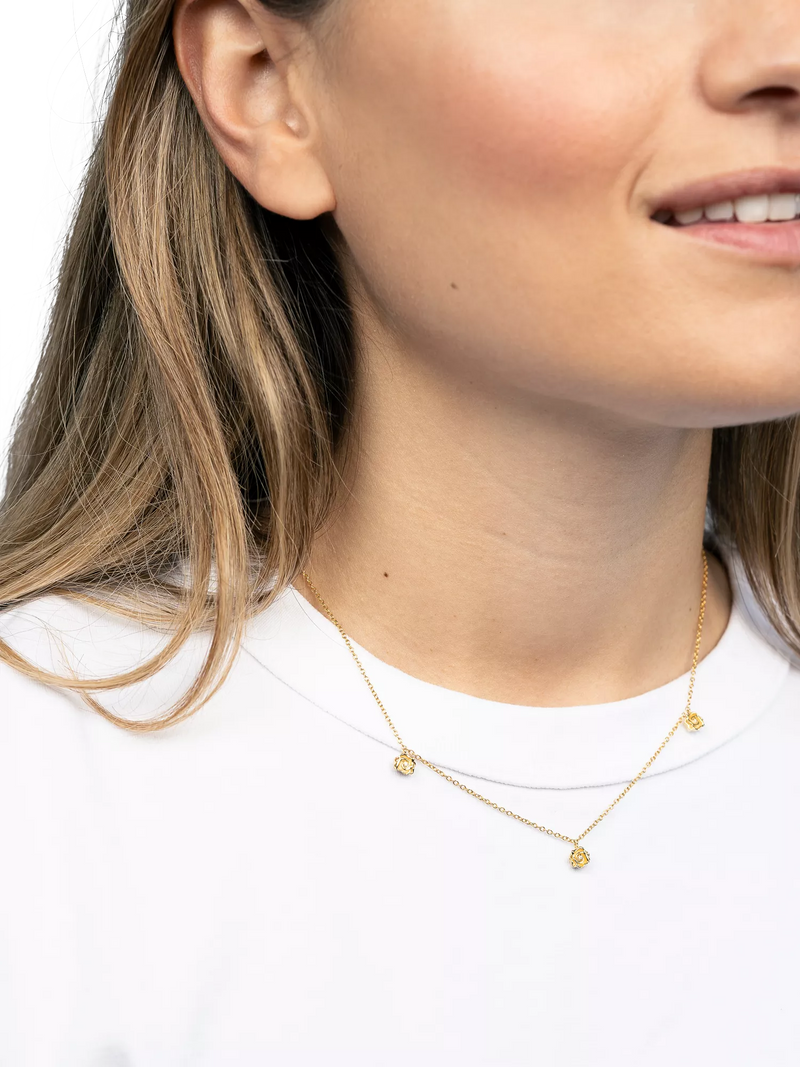 DPT Antwerp necklace rose and diamond pendant gold - British product