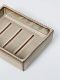 John Lewis glazed ceramic soap dish in grey (British brand)