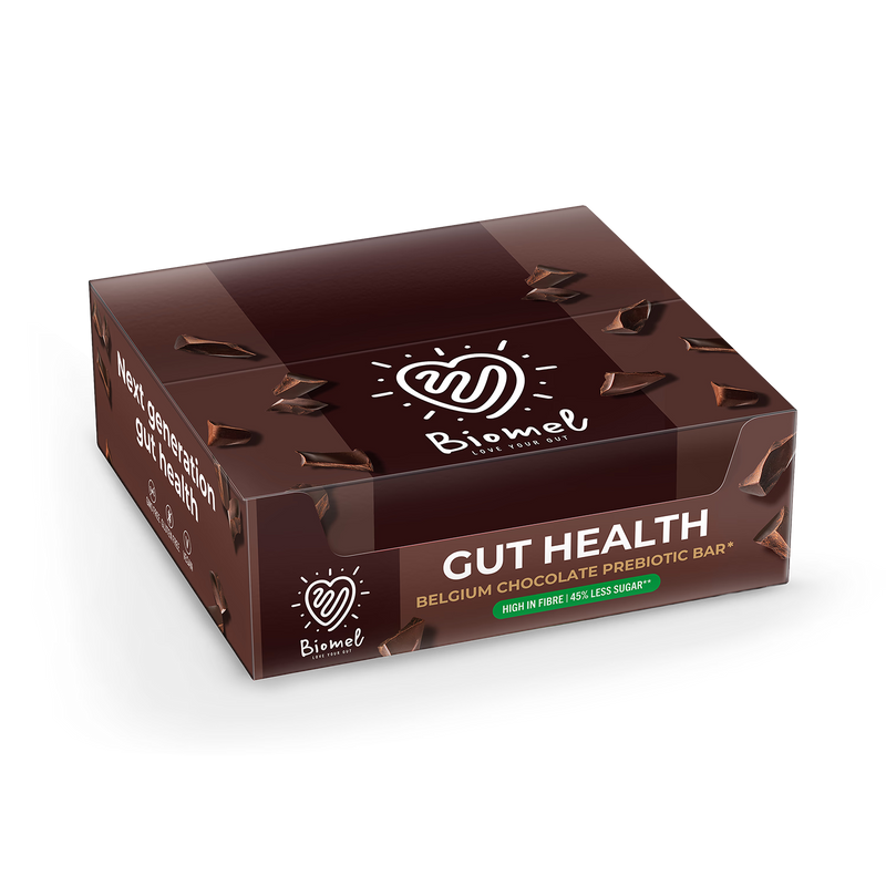 Biomel prebiotic bar Belgian chocolate 12x45g, UK version