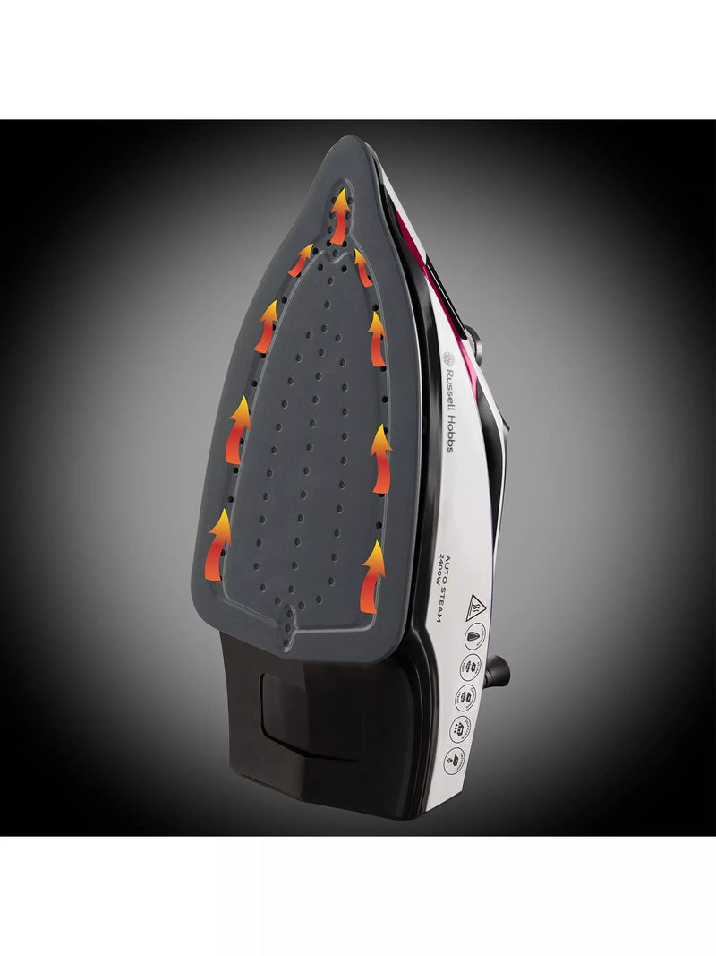 Russell Hobbs auto steam iron 22520 red white black (British brand)