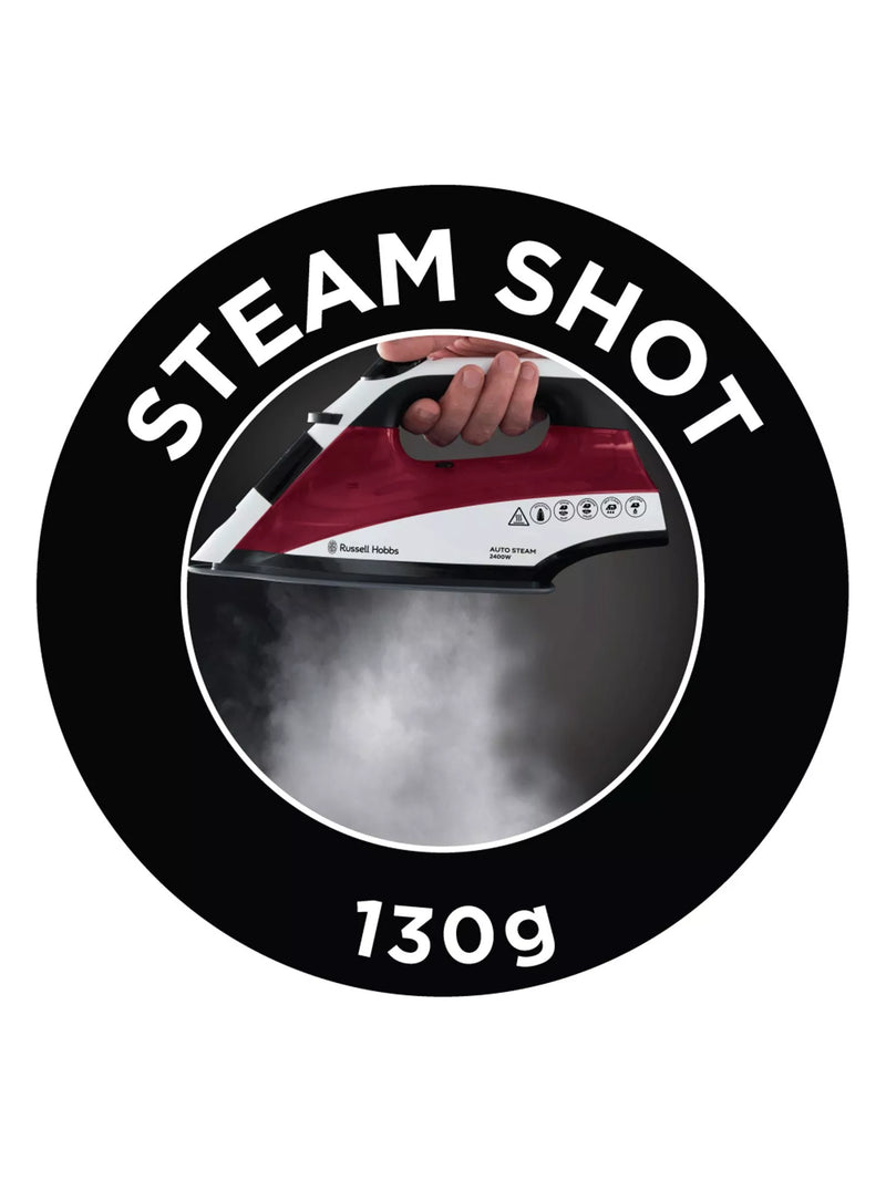 Russell Hobbs auto steam iron 22520 red white black (British brand)
