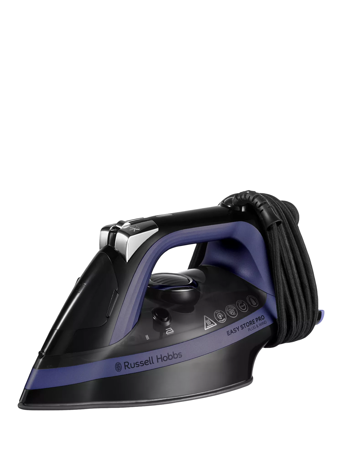 Russell Hobbs Easy Store Pro steam iron purple black - British product