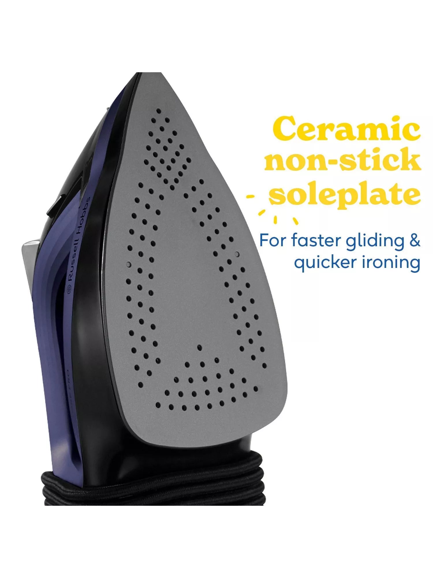 Russell Hobbs Easy Store Pro steam iron purple black - British product