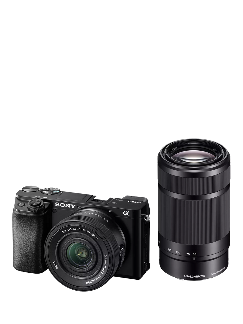 Sony A6100 mirrorless camera with double zoom lens kit - British product