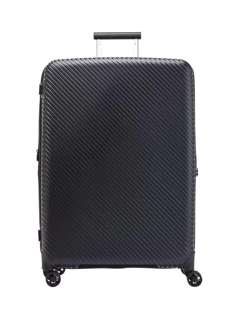 Nere Bondi 4-Wheel Spinner 80cm Expandable Large Suitcase, 140/156L, Black