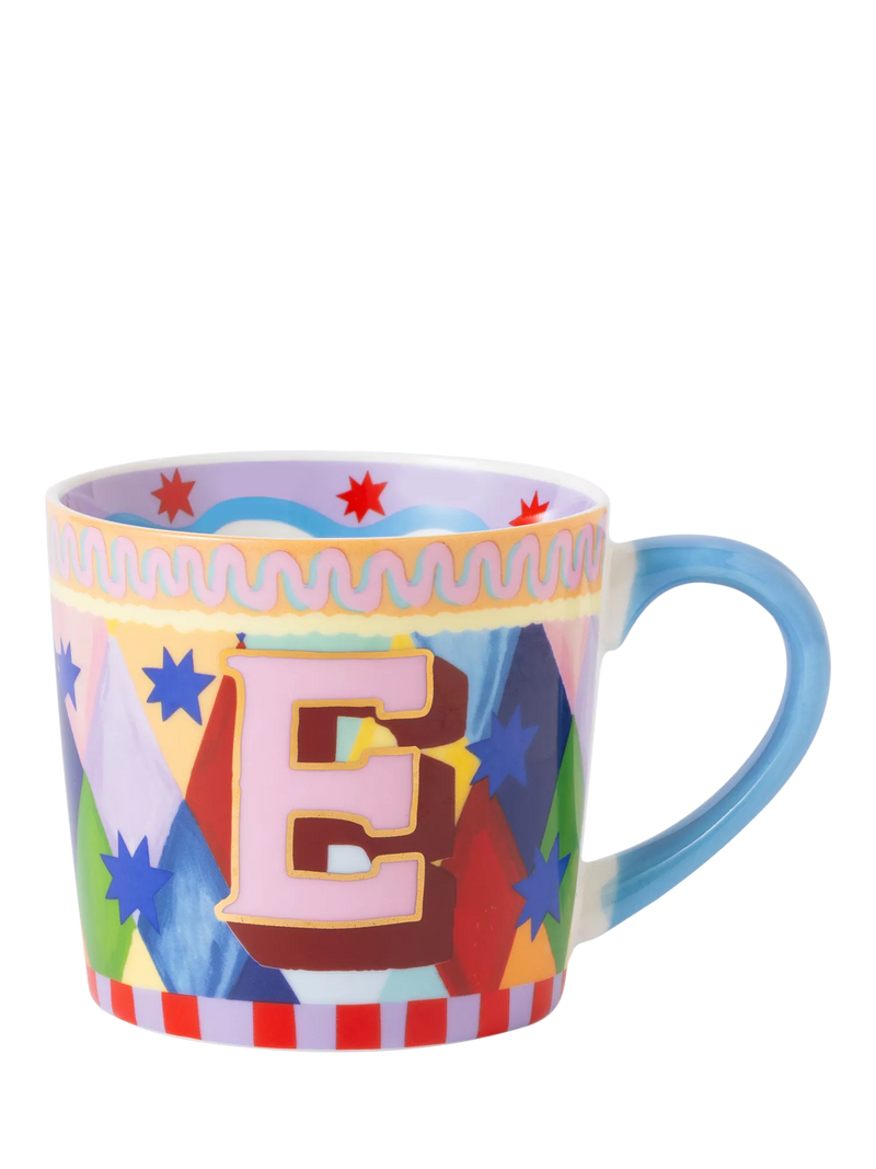 Eleanor Bowmer Monogram Alphabet New Bone China Mug, 300ml, E