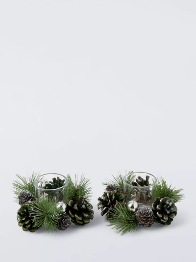 John Lewis John Lewis Pinecone Votive Candle Holder Set of 2 Green- Buy online at McGrocer