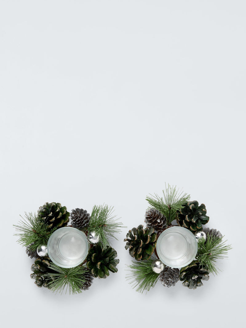 John Lewis pinecone votive candle holder set of 2 green - British product