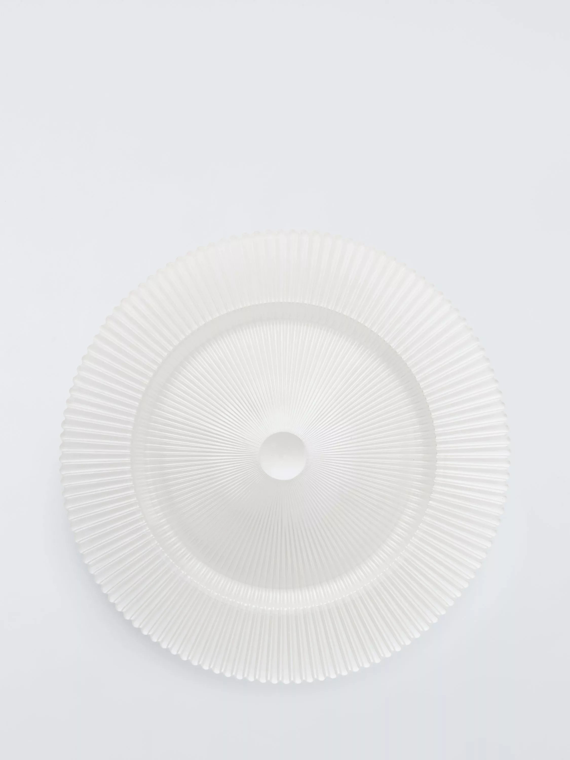 John Lewis glass charger plate white pearl 32.5cm, imported from the UK