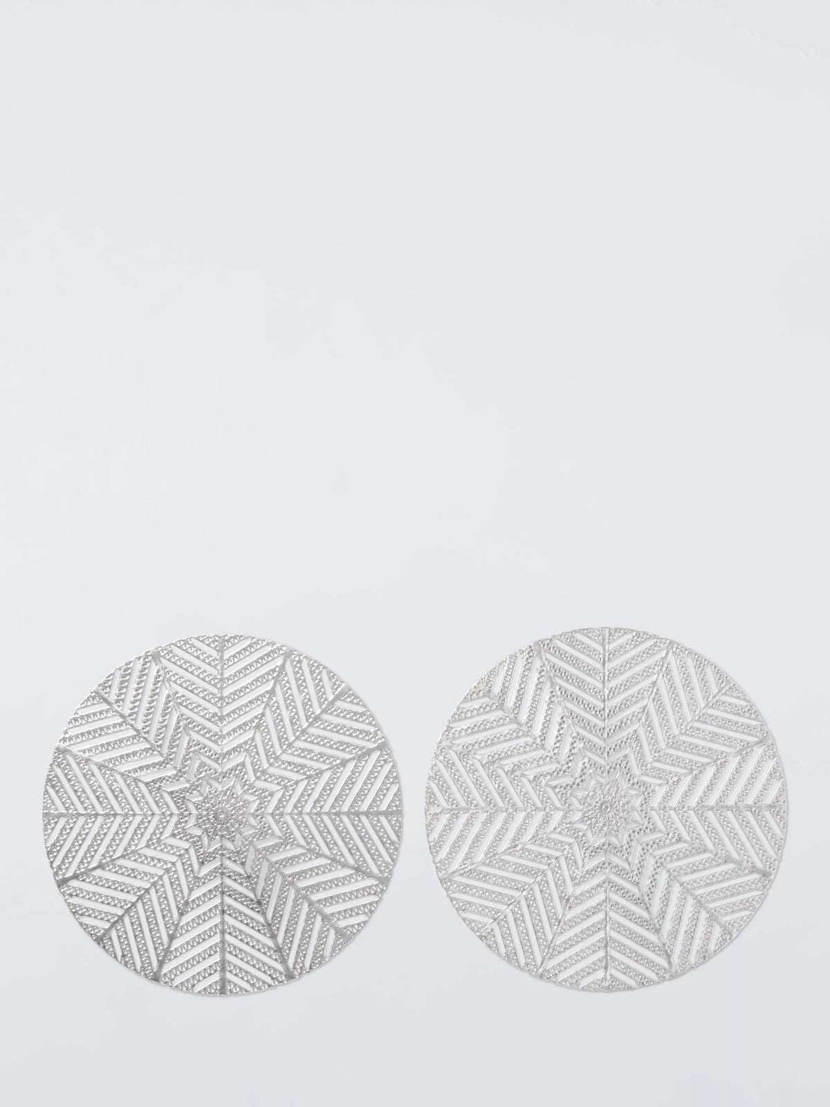 John Lewis cut-out snowflake PVC placemats, silver, set of 2, UK version