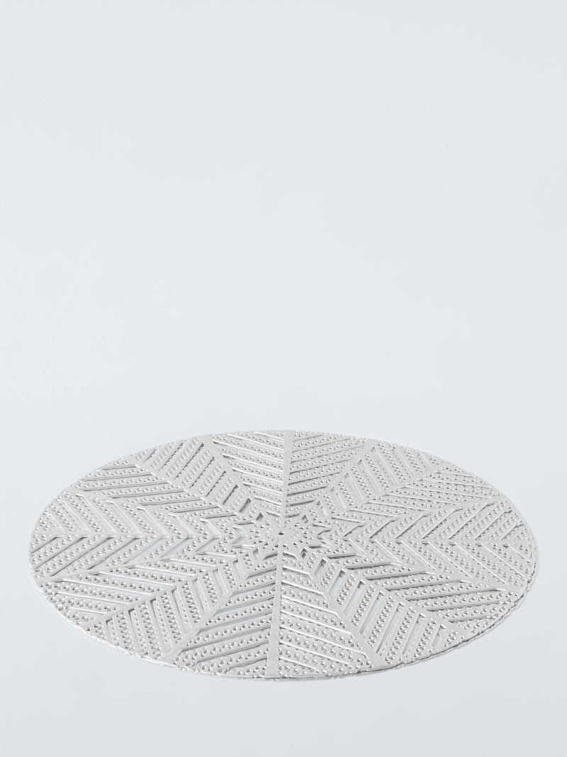 John Lewis cut-out snowflake PVC placemats, silver, set of 2, UK version