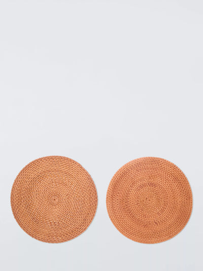 John Lewis John Lewis Rattan Round Placemats Set of 2 Natural- Buy online at McGrocer