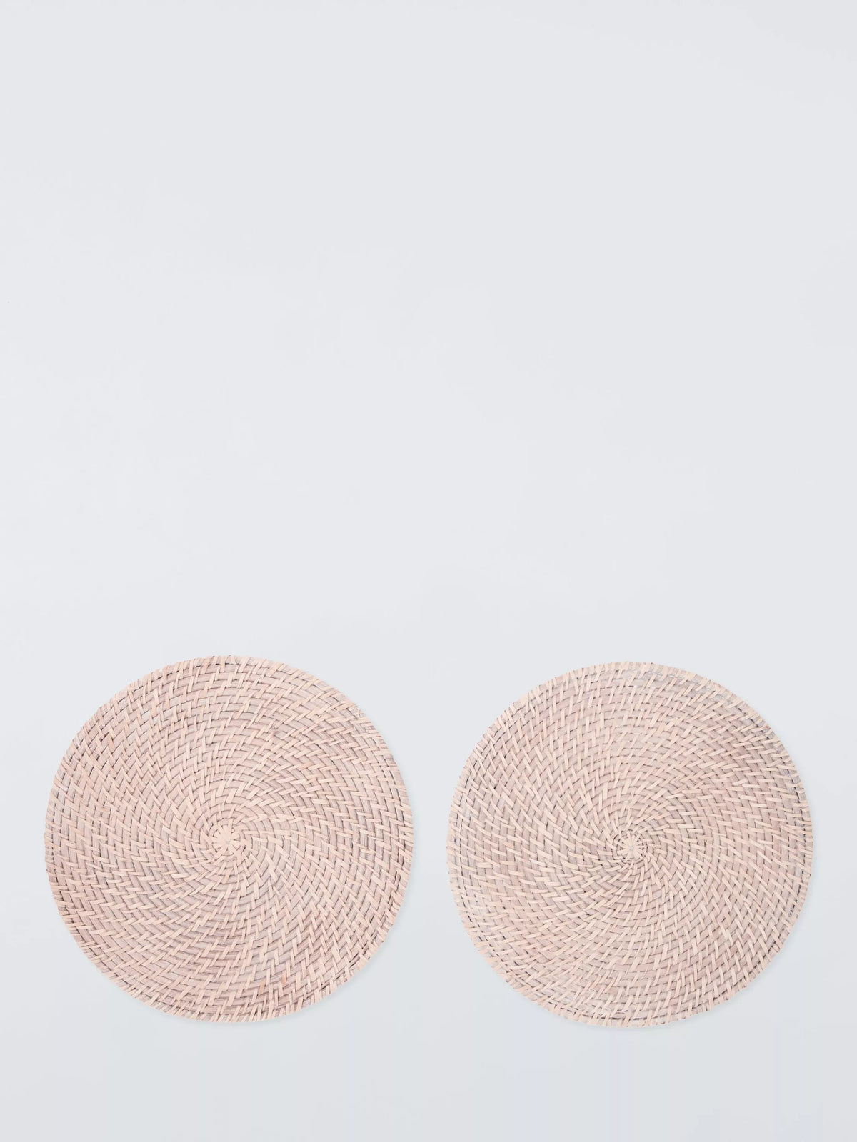 John Lewis rattan placemats set of 2 white round (British brand)