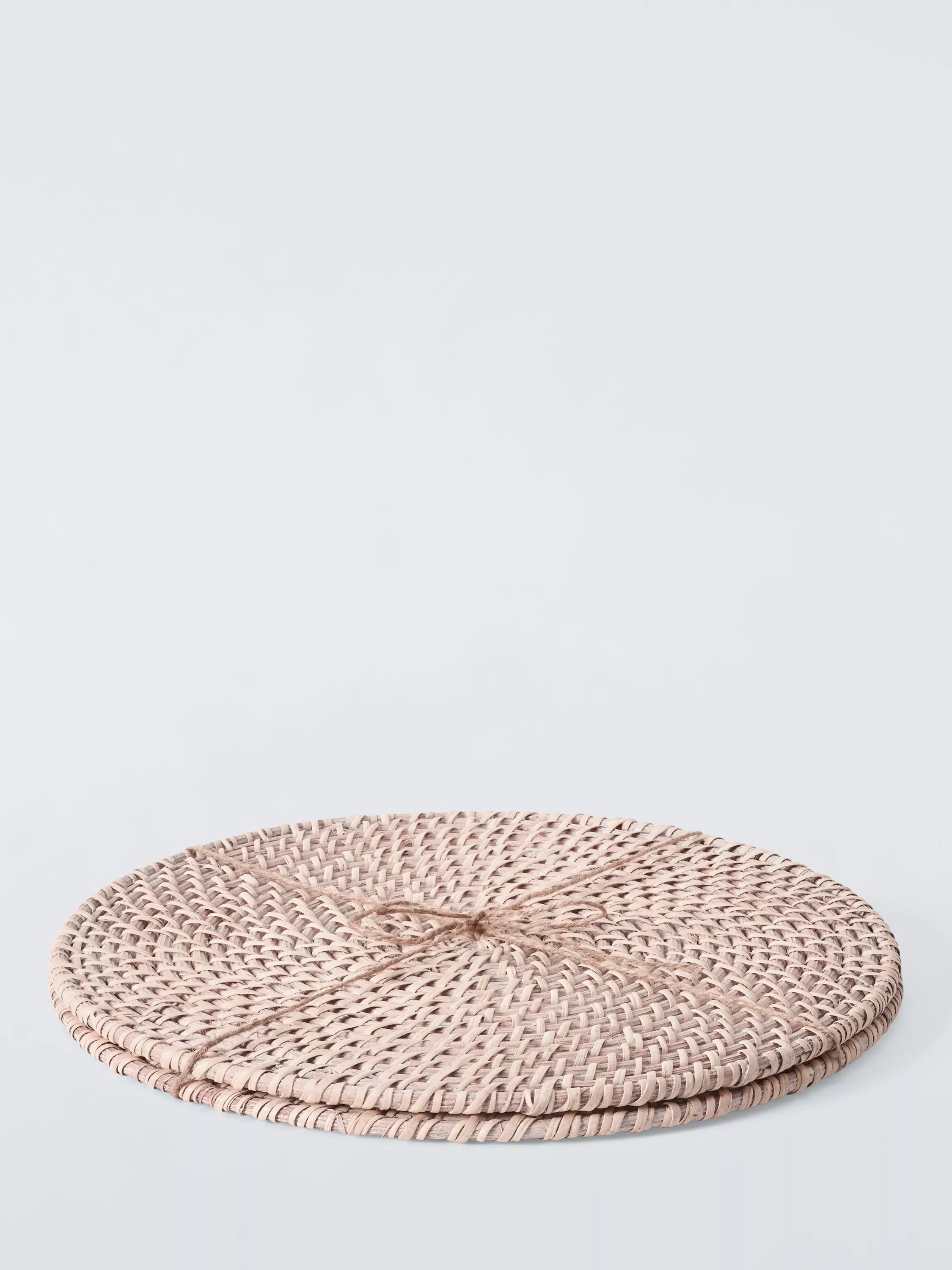 John Lewis rattan placemats set of 2 white round (British brand)
