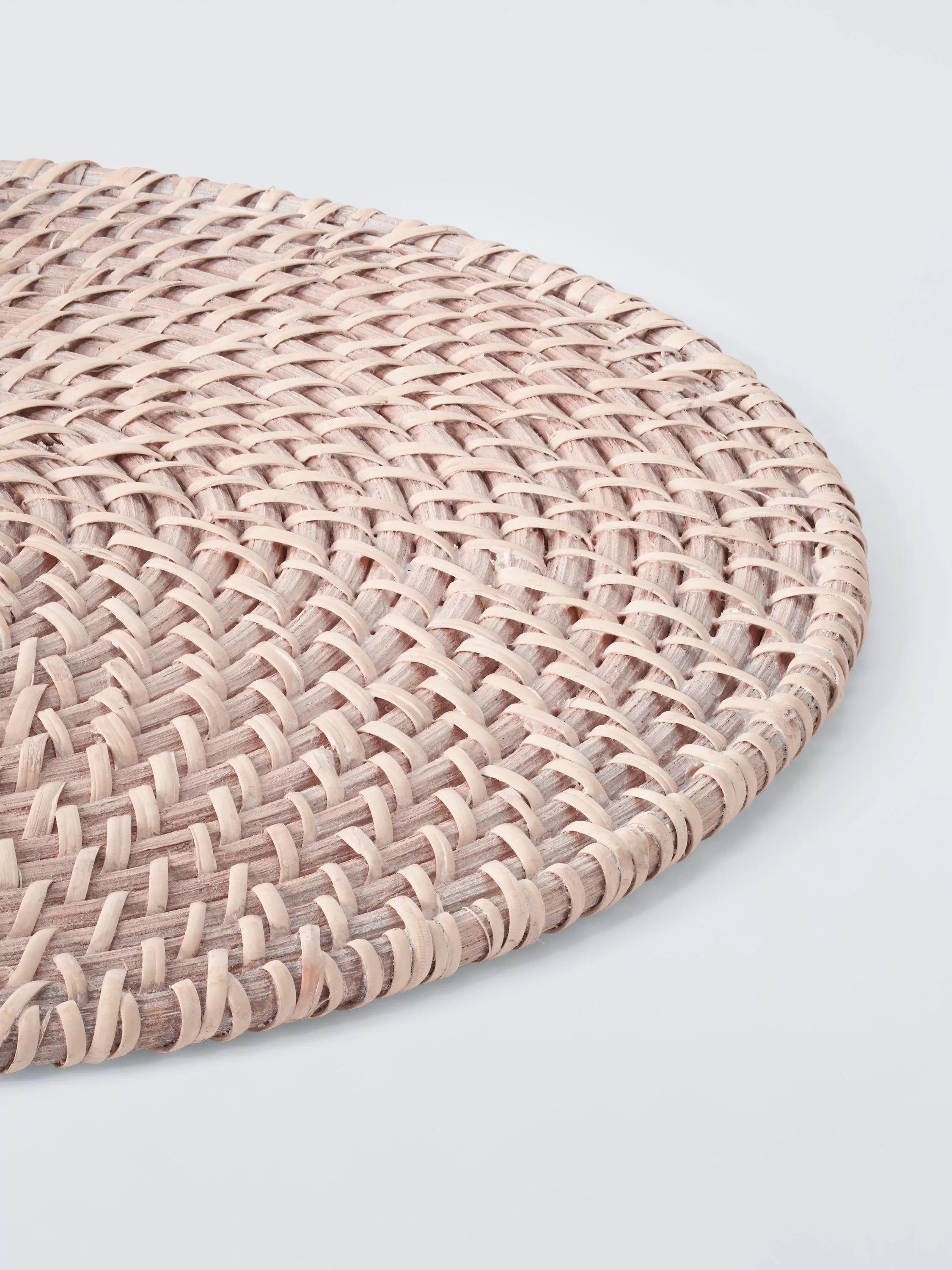 John Lewis rattan placemats set of 2 white round (British brand)