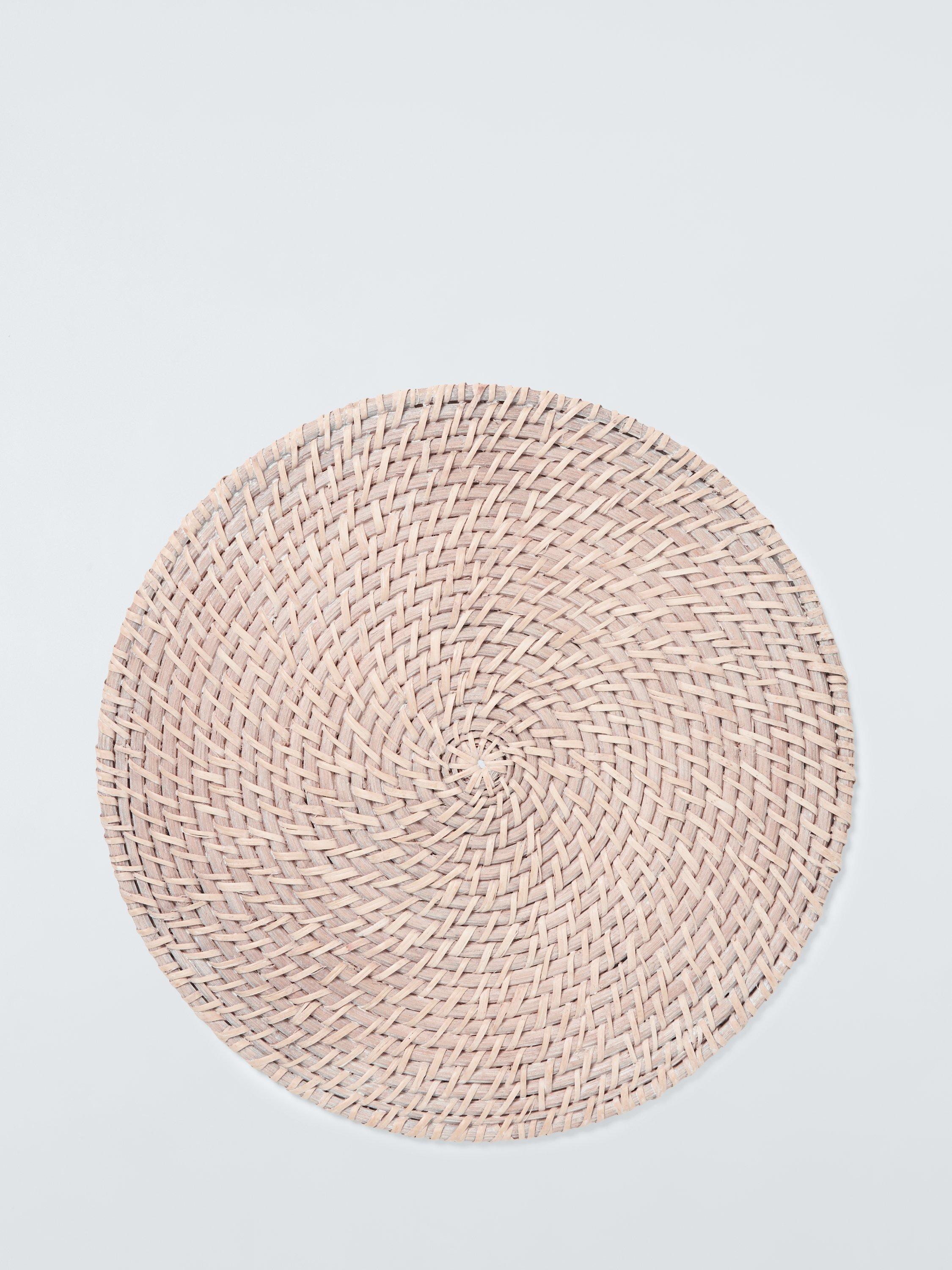 John Lewis rattan placemats set of 2 white round (British brand)