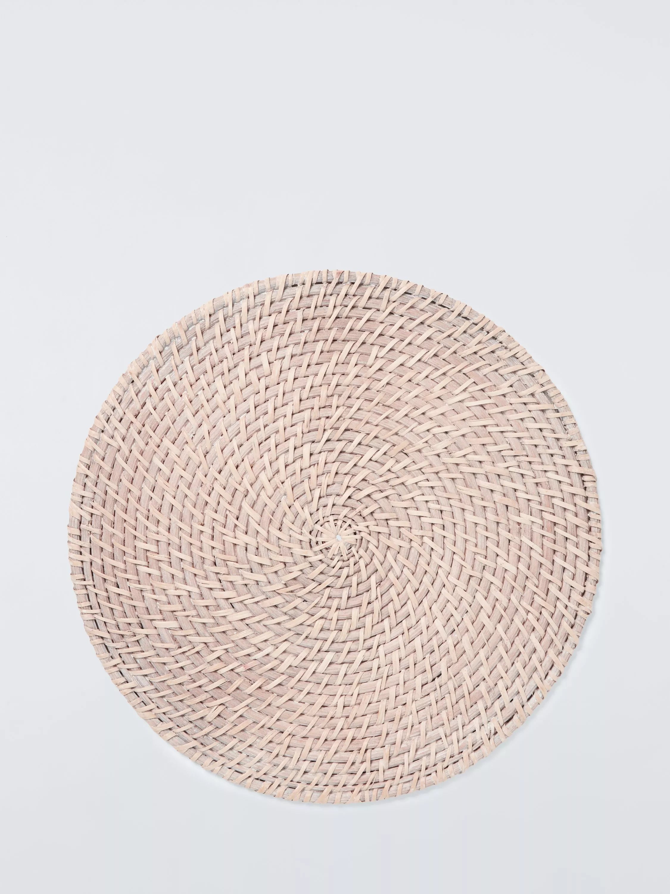 John Lewis rattan placemats set of 2 white round (British brand)