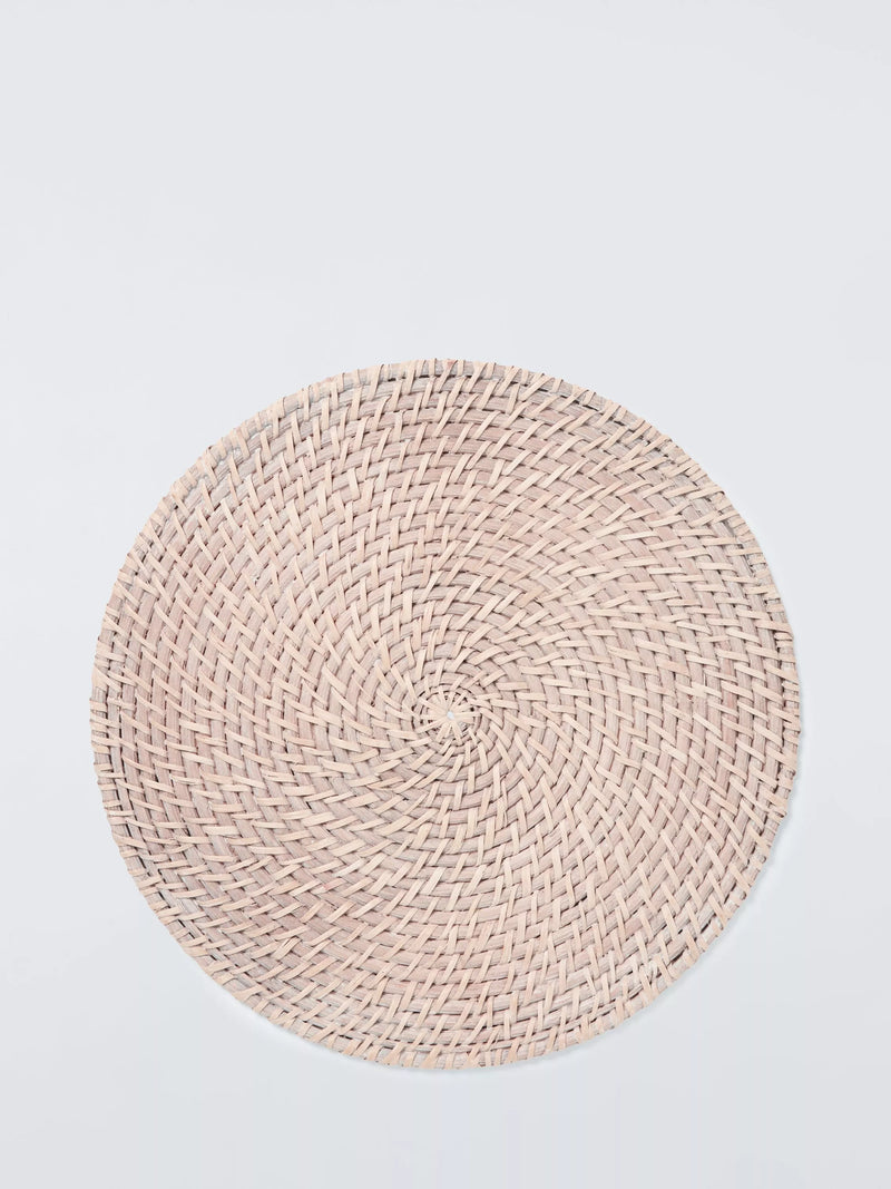 John Lewis rattan placemats set of 2 white round (British brand)