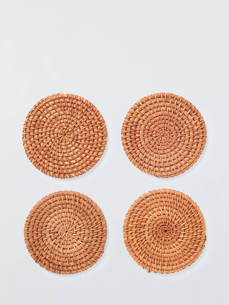 John Lewis natural rattan coasters set of 4 (British brand)