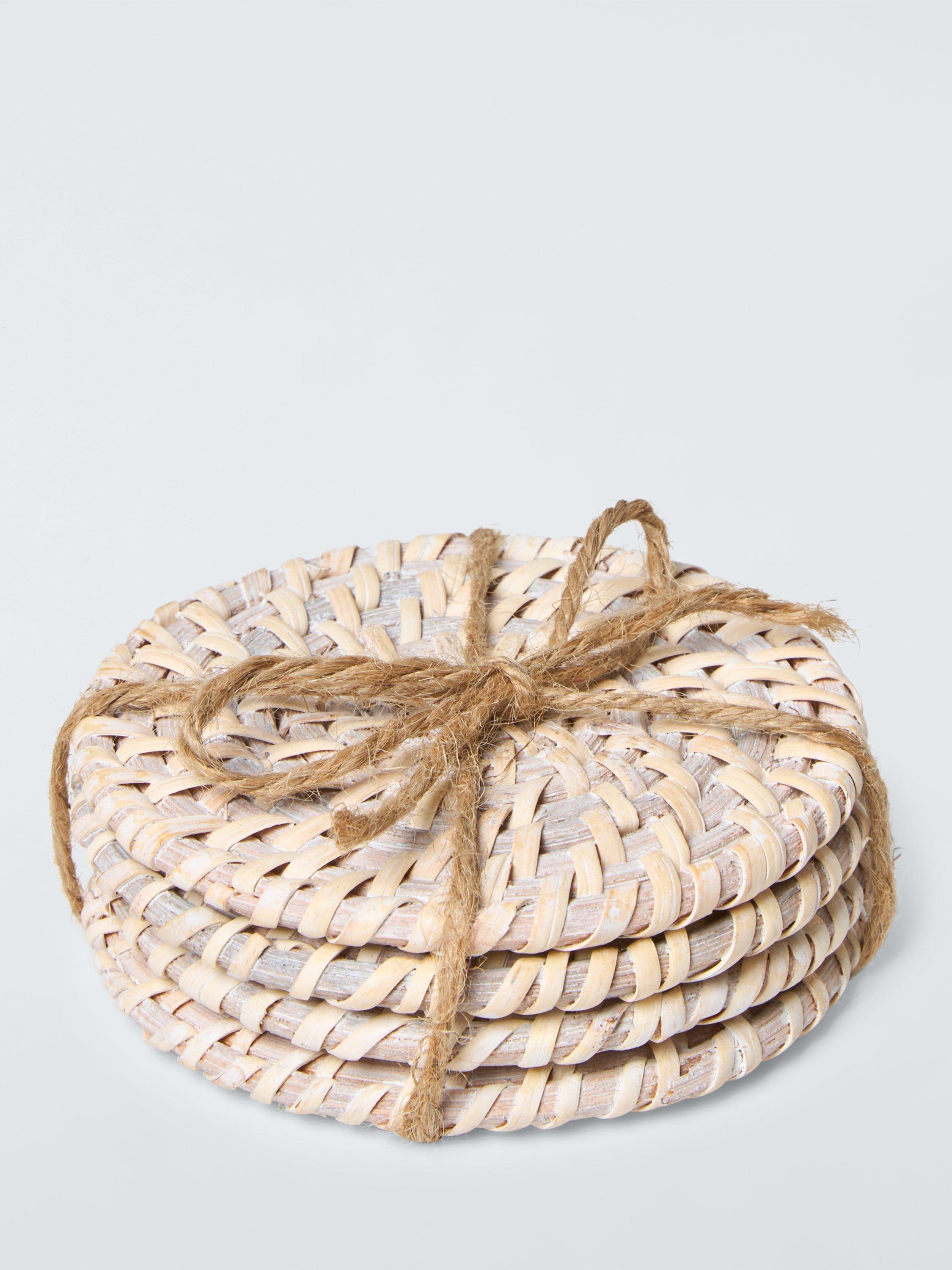John Lewis white rattan coasters set of 4, imported from the UK