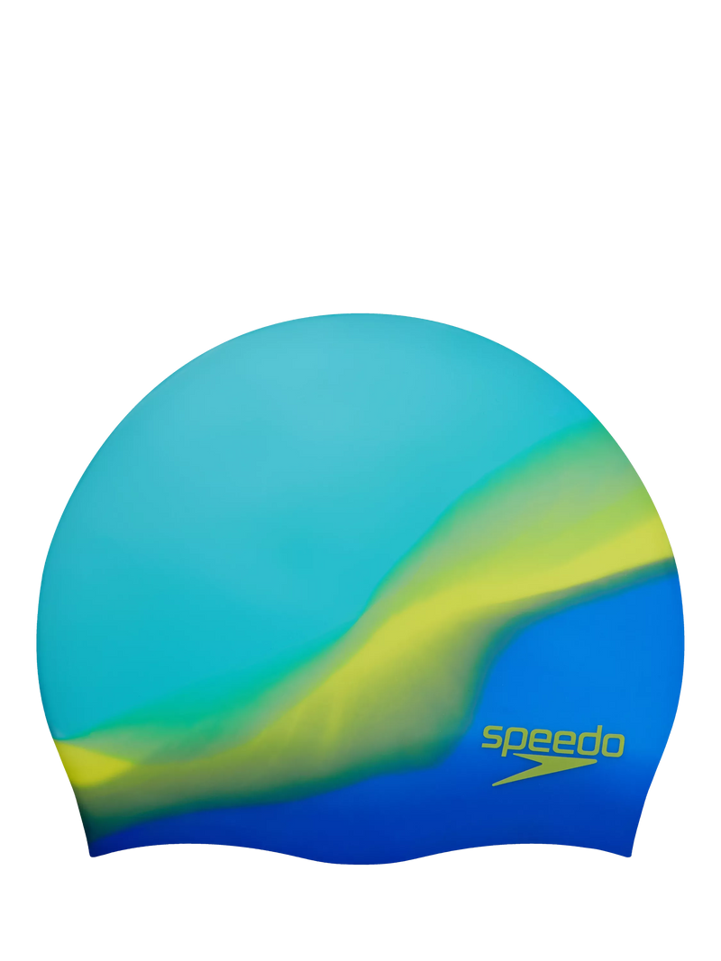 Speedo junior silicone swimming cap cobalt lemon - British product