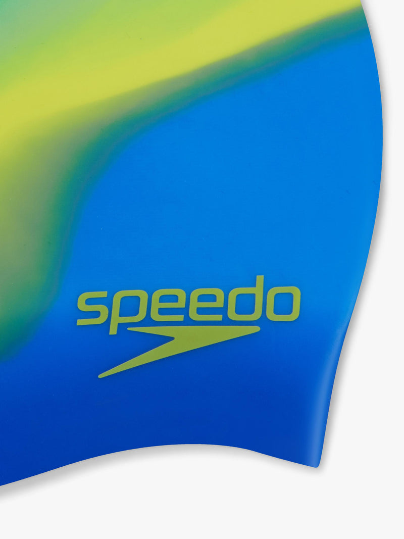 Speedo junior silicone swimming cap cobalt lemon - British product