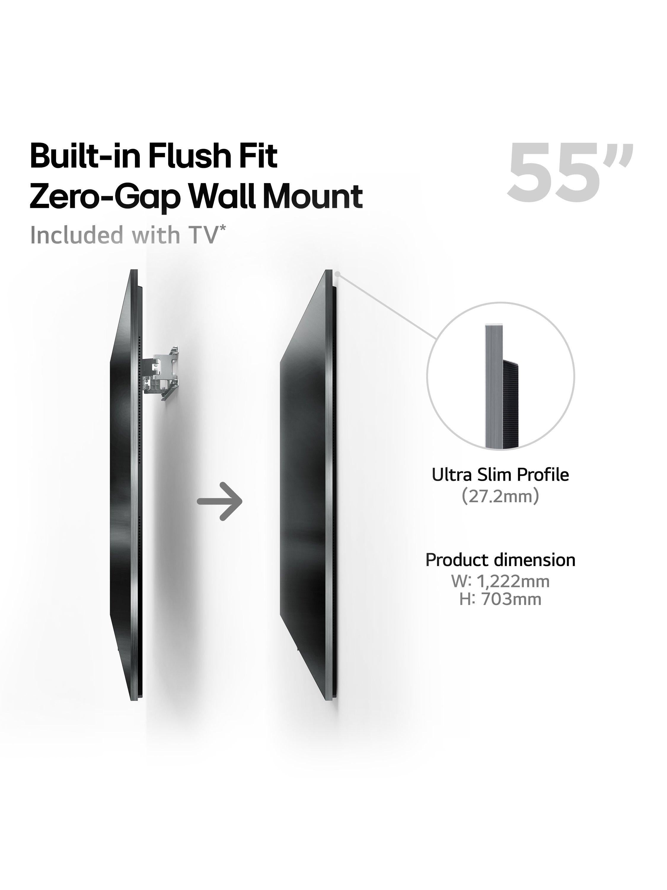 LG OLED evo 55-inch TV G54LW, imported from the UK