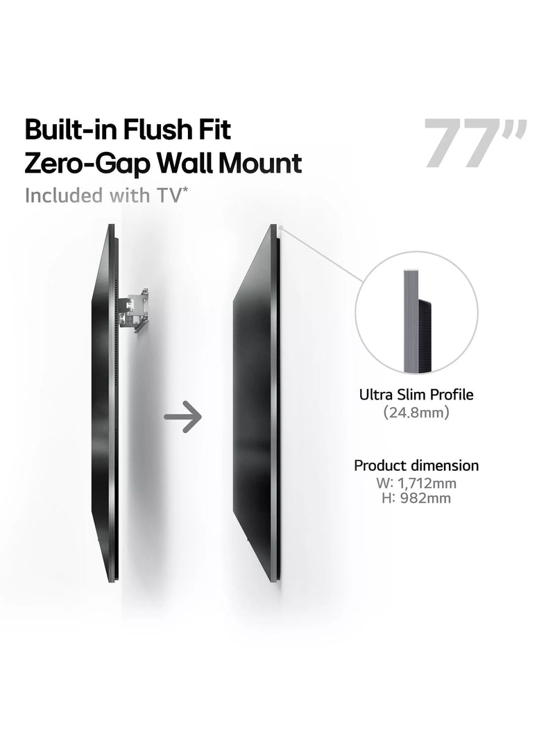 LG 77-inch OLED evo 4K HDR smart TV, imported from the UK