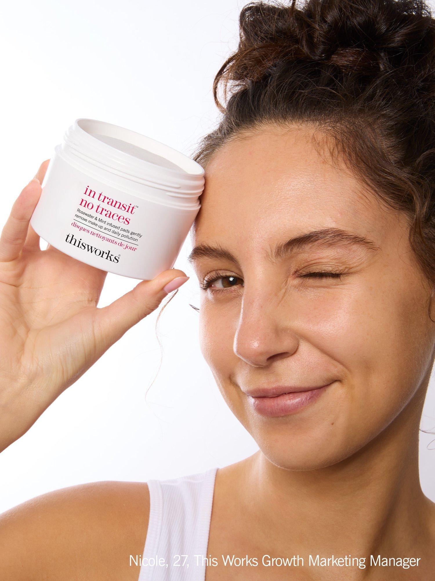 This Works rosewater mint makeup remover pads 80 count, imported from the UK